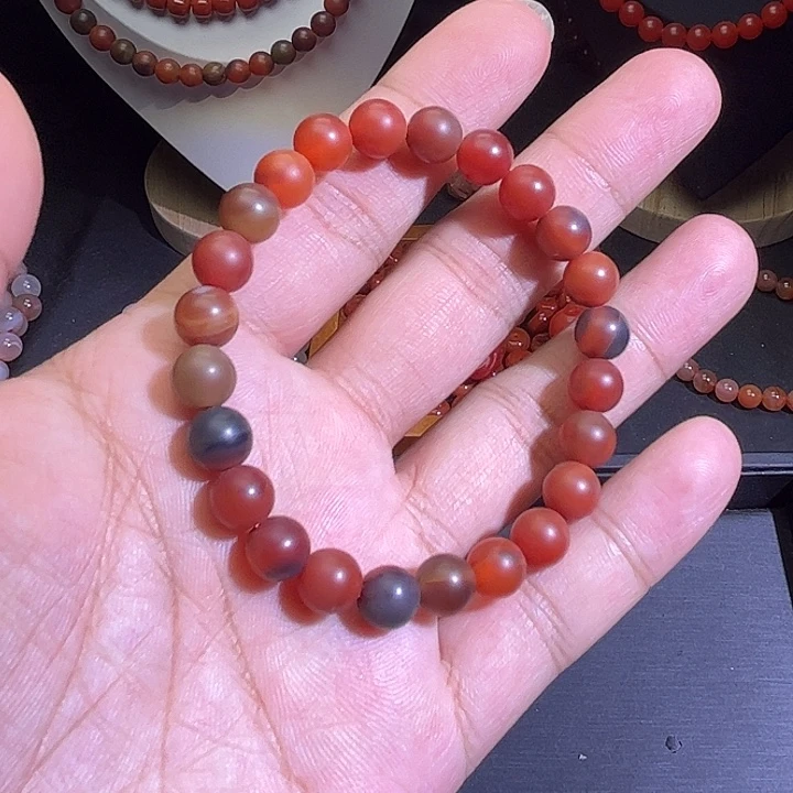 南红玛瑙未镶嵌手链8mm多宝
