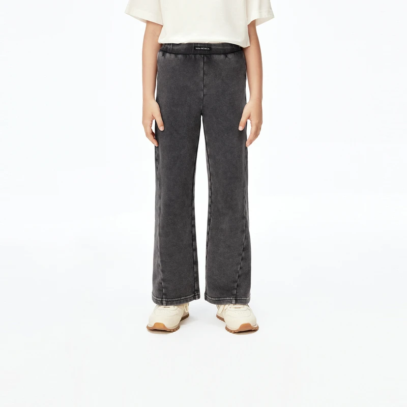 littlemoco童装25秋装新款女童长裤喇叭裤复古#KBE3PAT013