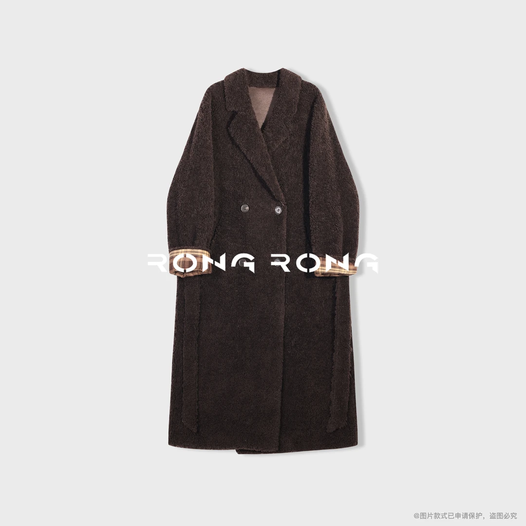 溶溶【雾川雅士】RONGRONG 法国乐芙兰颗粒羊毛廓形长款大衣FF6519