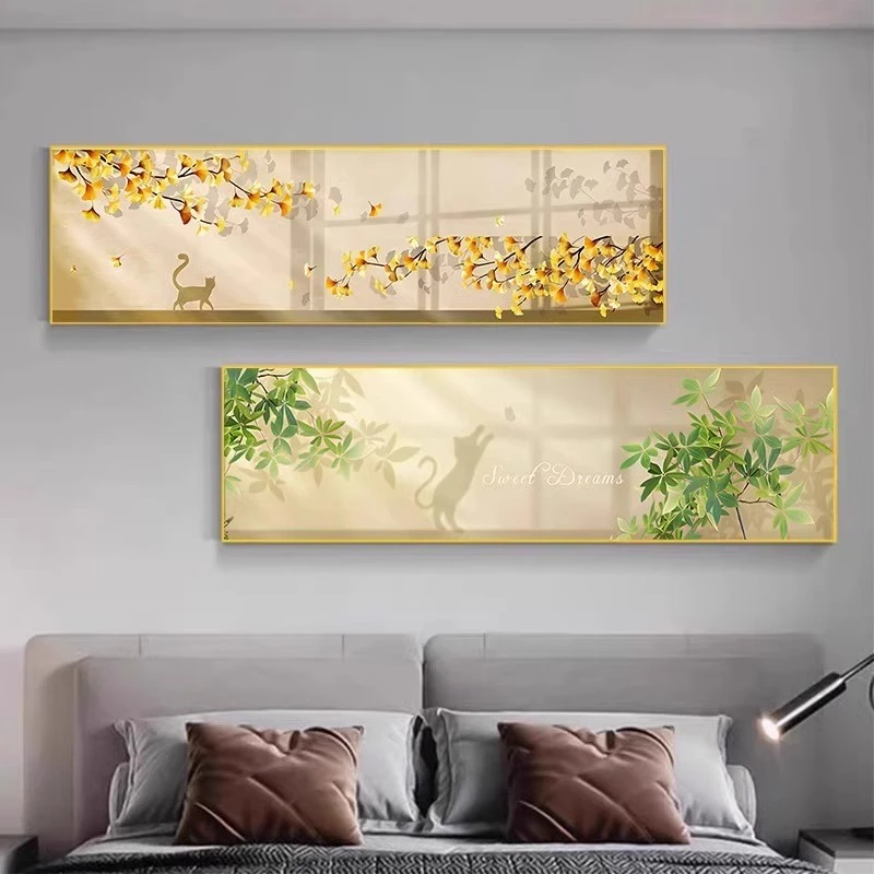 奶油风床头装饰画简约卧室房间装饰画主卧背景墙壁画高级感挂画