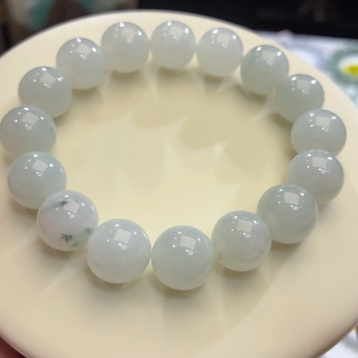 翡翠未镶嵌手链冰胶蓝卡13.