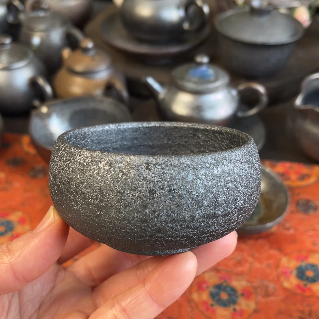 柴烧茶器主人杯杯柴烧瑕