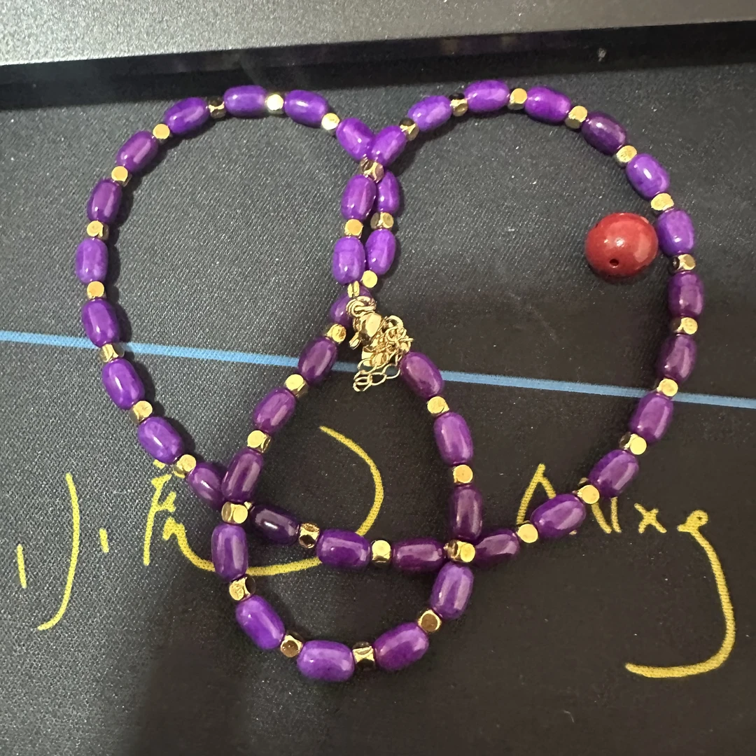 含辰砂工艺品【繁花珠宝甄选】紫舒项链YF90012