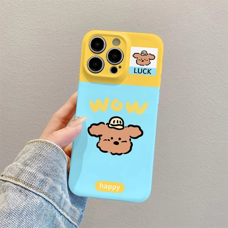 菲林软壳防摔撞色小黄狗适用苹果16华为reno13小米15vivox200 1加