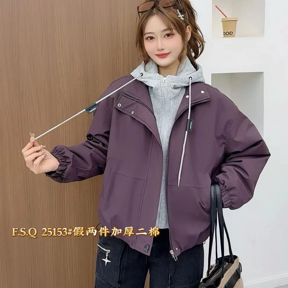 25153二棉冲锋衣外套秋冬休闲时尚保暖防风百搭