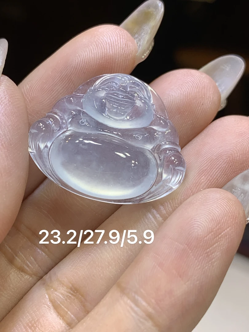 缅甸天然费不少A货,高冰透佛公女款气质,白冰玻璃透,镶嵌起来超美