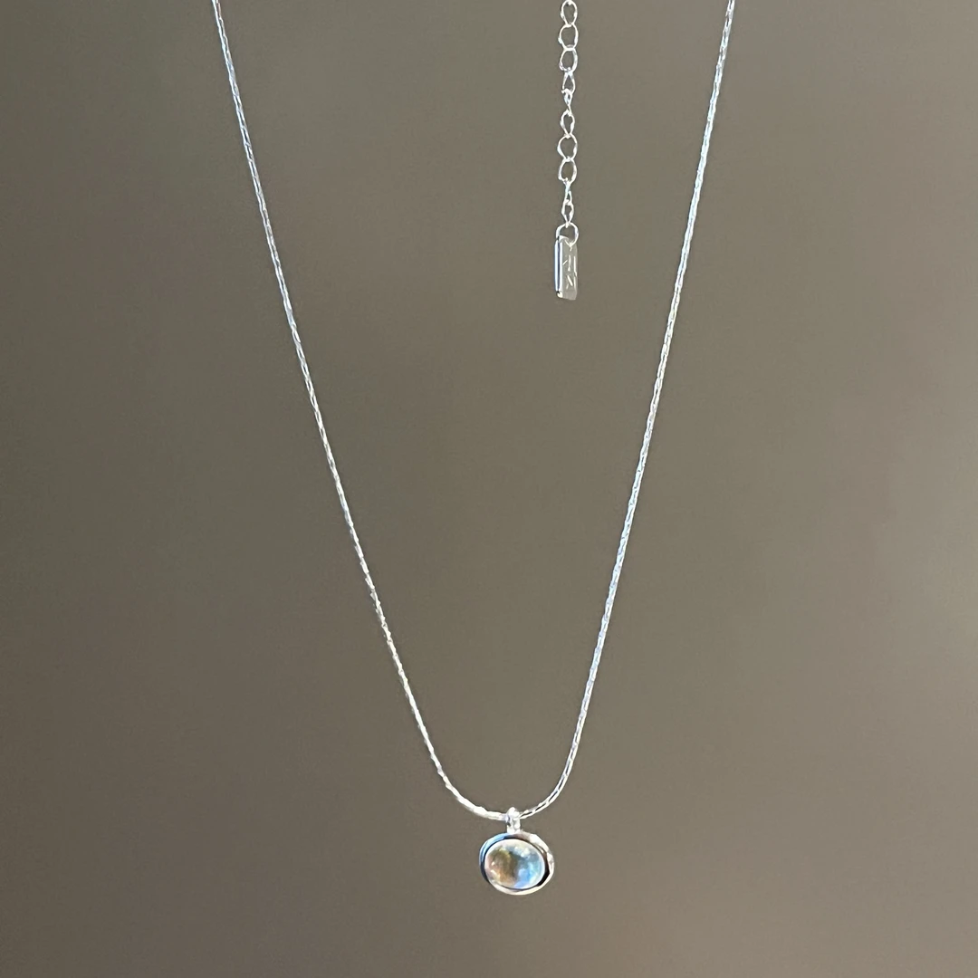 925银树脂银制品 皎洁月光项链