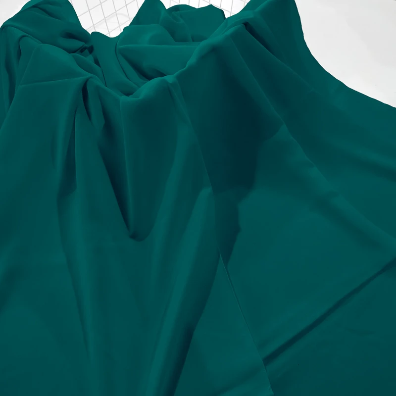 青绿色 纯色精梳棉绸布料 夏季素色人造棉绵绸 服装连衣裙面料