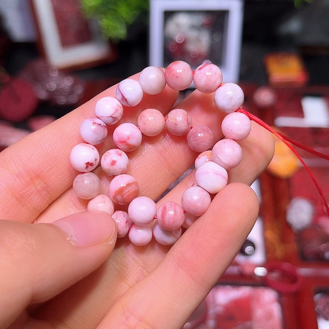 天然辰砂天然打磨原石手串原汁原味