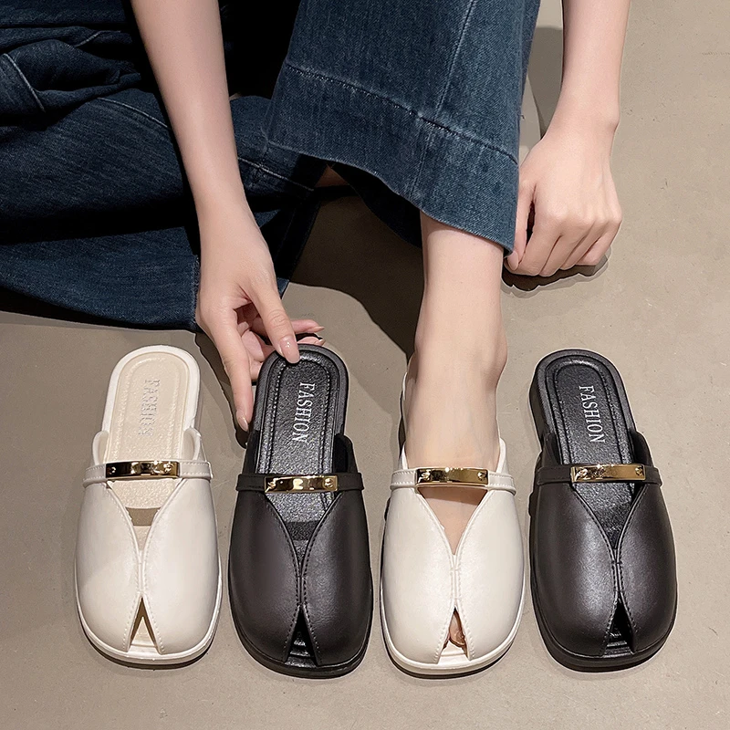 2025新款夏季韩版森系复古仙女休闲软平底包头凉拖