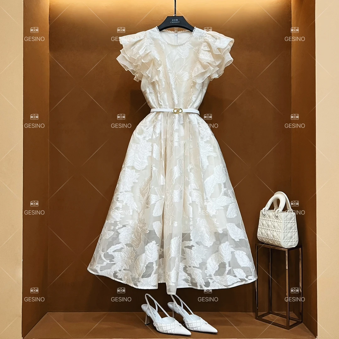 【小露】春夏丨设计师轻奢法式印花女士连衣裙 CX-2024308