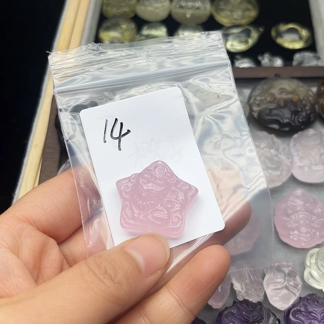 水晶颈饰未镶嵌粉五星14号