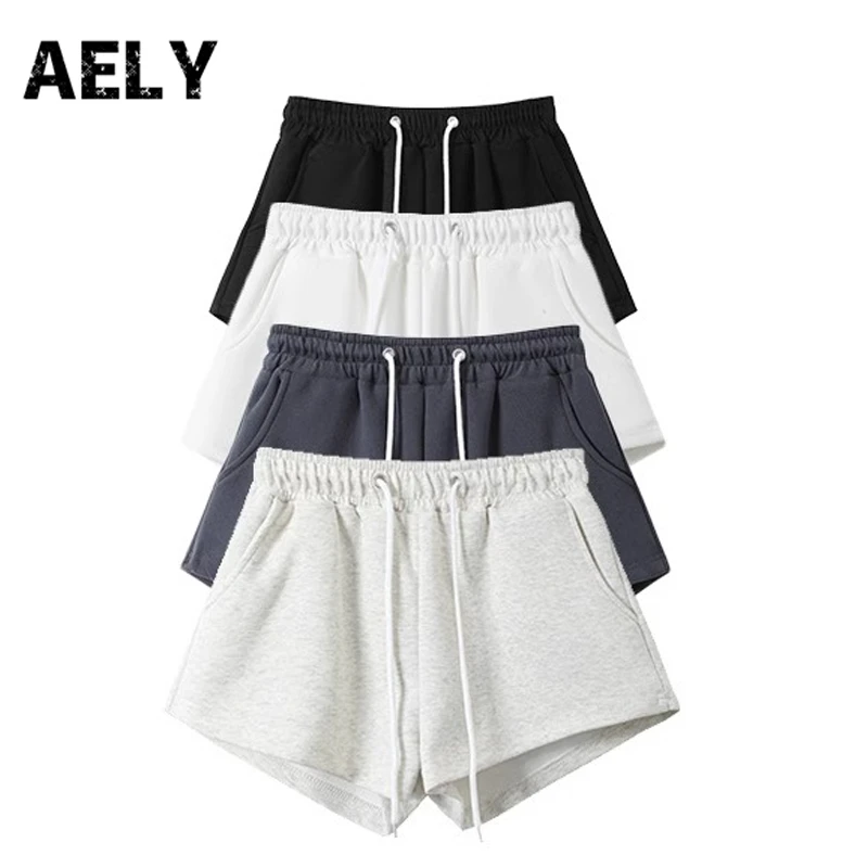 美式a字短裤女款夏季运动休闲高腰居家宽松显瘦阔腿薄款外穿卫裤