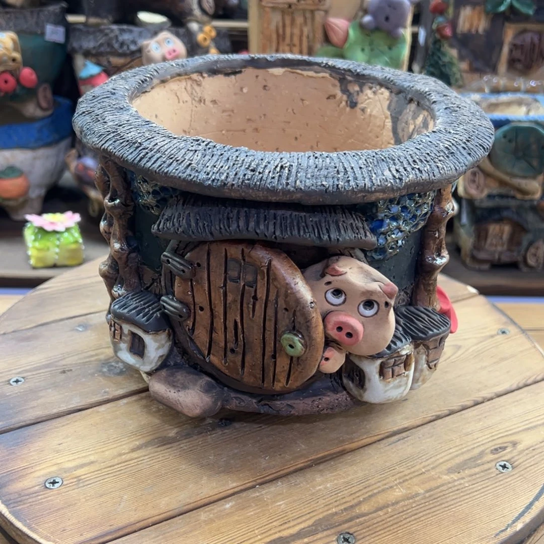 红陶嘻哈多肉花盆