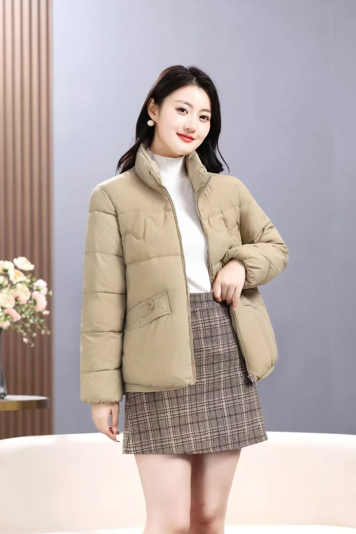 女士时尚半扣棉服2410-A122