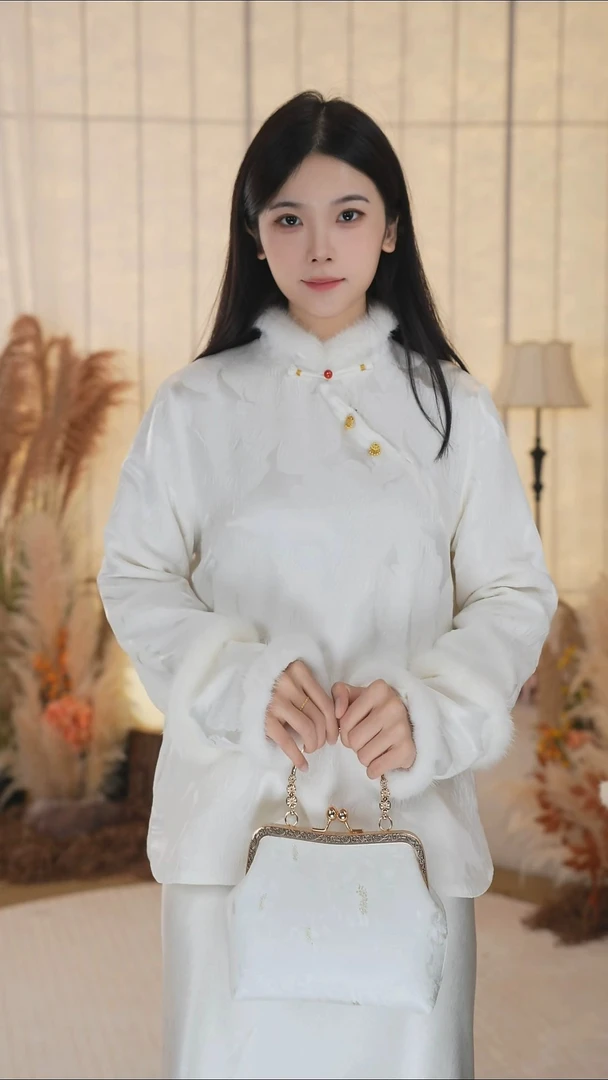 【素雪拂云】见素 加绒加厚中式国风复古盘扣斜襟毛边衬衫JSNX0125