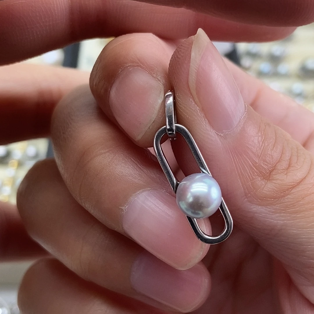 海水珍珠吊坠(不含链)银S925镶嵌