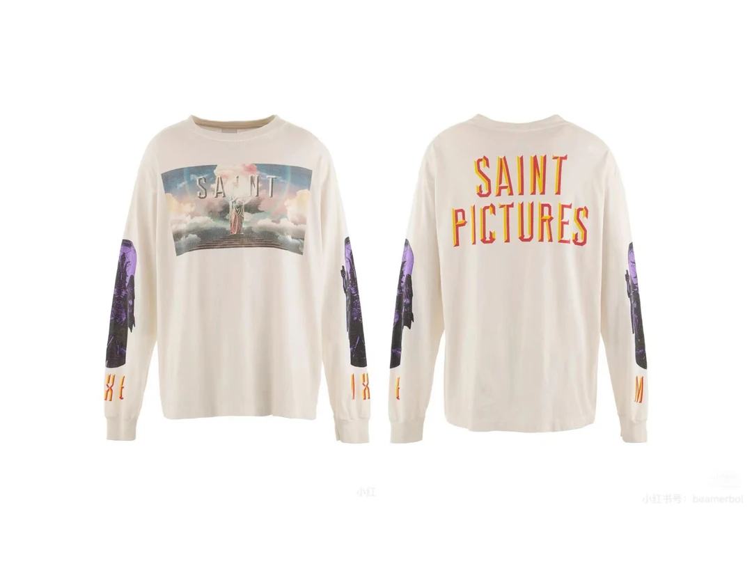 【卷毛专属】SAINT MICHAEL LSTEE/SAINT PICTURES 休闲做旧长袖T恤