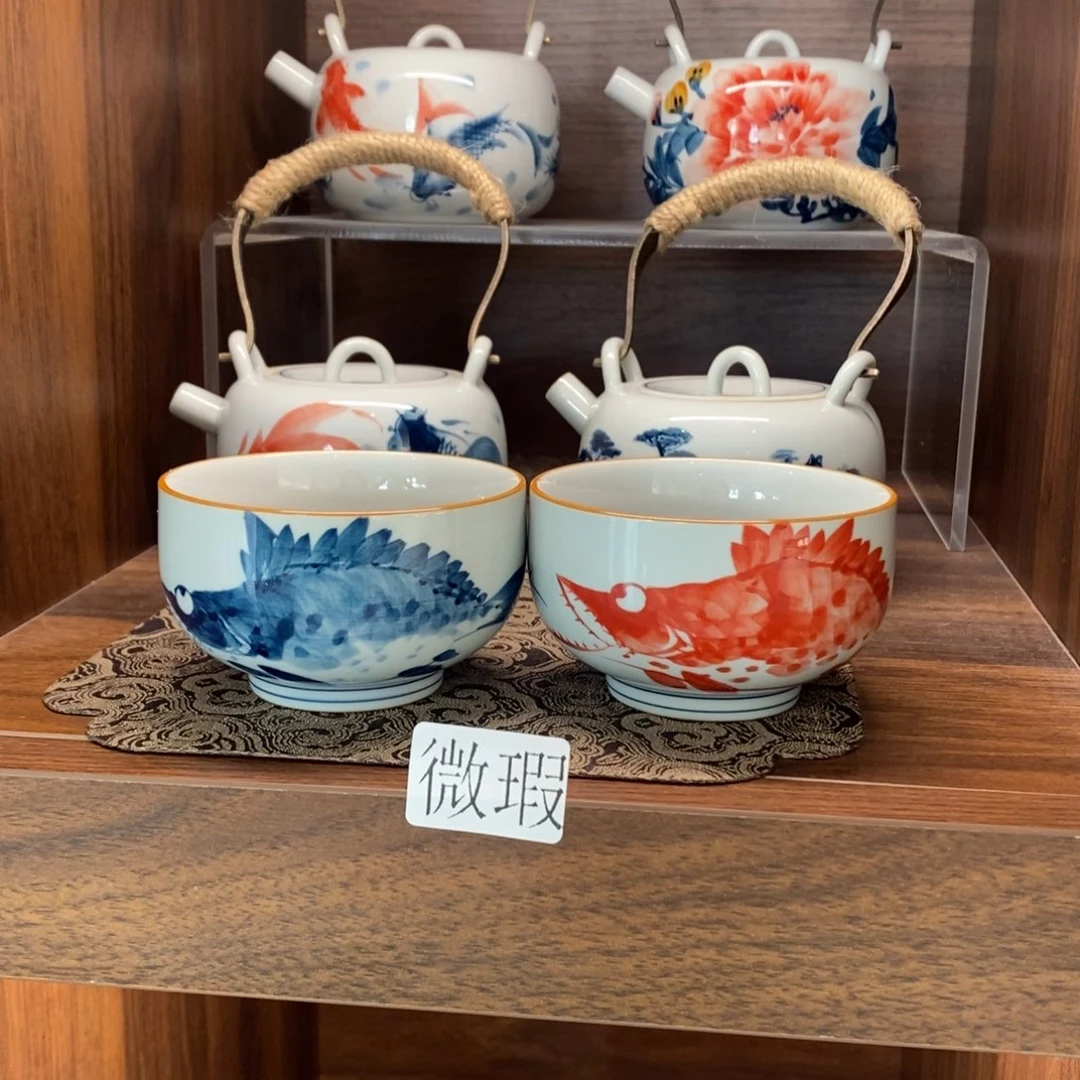 釉下彩老陶泥手工绘制