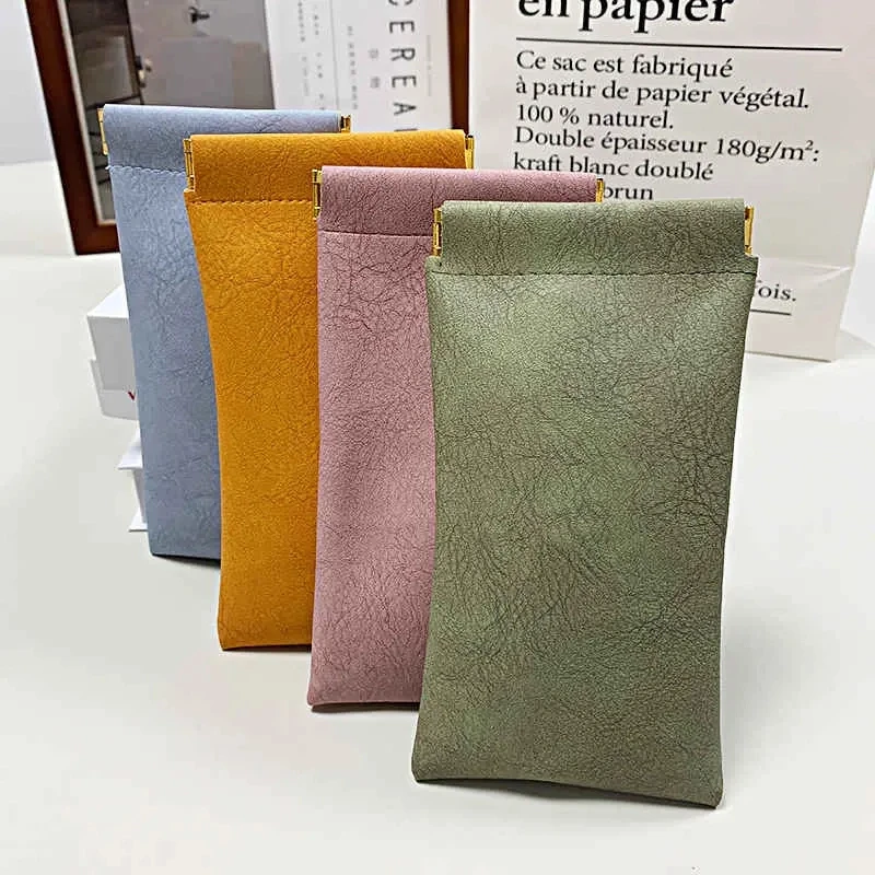 随时携带墨镜收纳袋子防压袋便携自动弹片收纳包装夏天眼镜袋小包