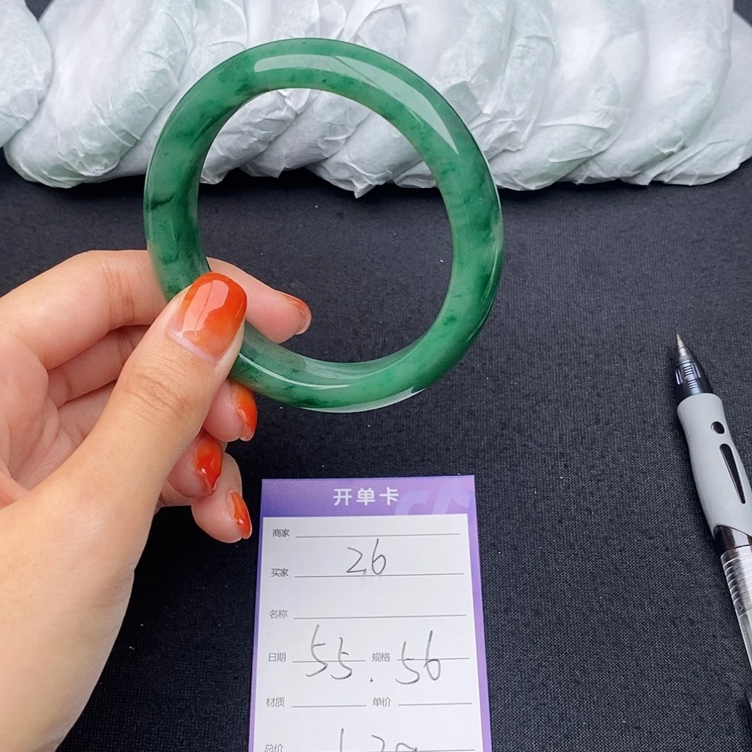 竹牌天然A货非洲翠手镯26