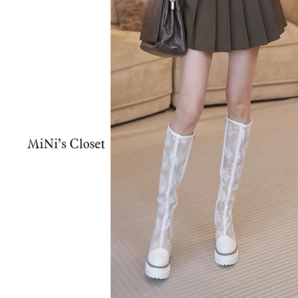 【MiNi推荐】新款网纱马丁靴女小个子内增高休闲厚底透气薄夏JE2128