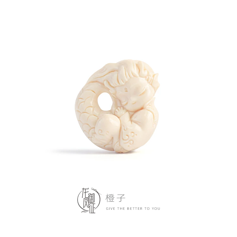 橙子 | 原创设计猛犸龙环橙子跑环串饰DIY国风小配件