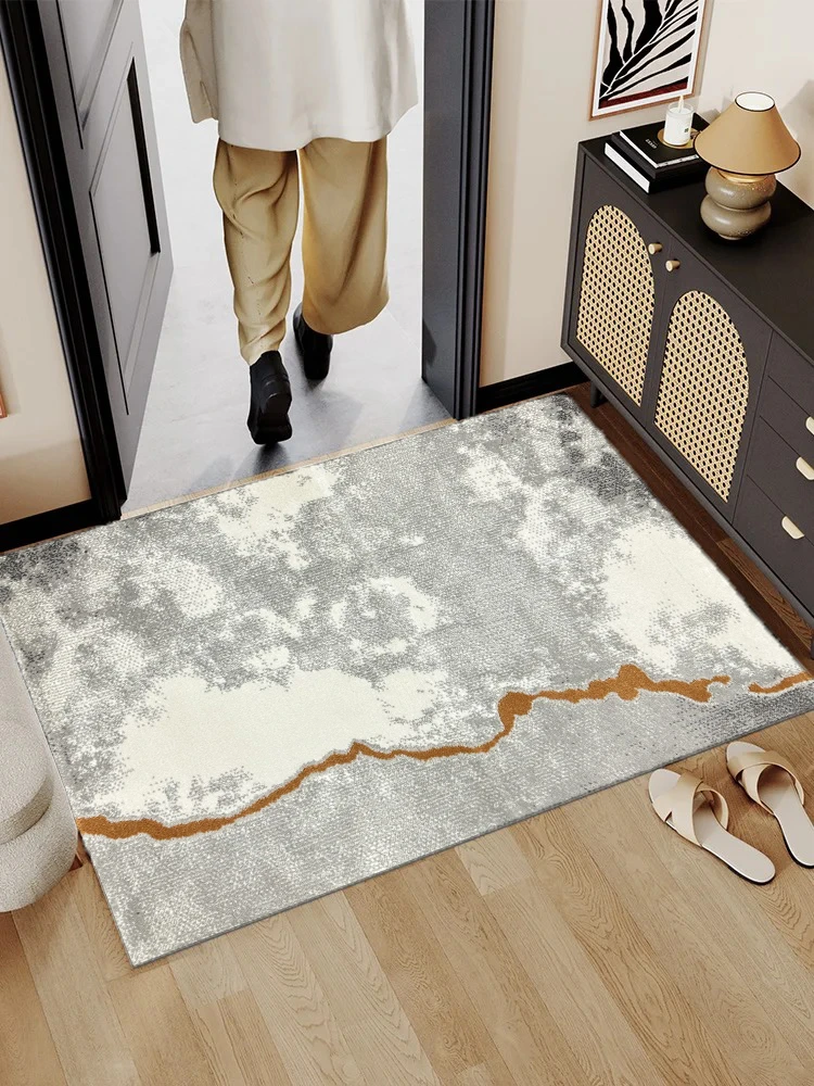 「入户门」地毯玄关地垫家用卧室简约轻奢加厚灰色可裁剪