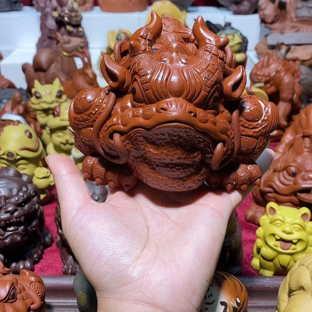益***水紫砂茶宠宜兴紫砂金蟾