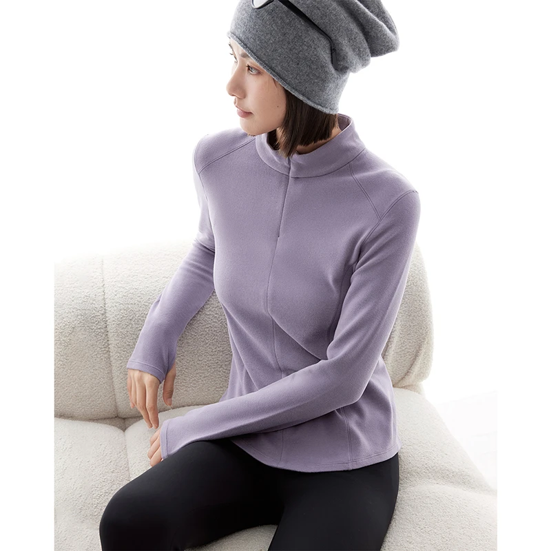 CLOUDSPACE/云上生活【轻热皮】半拉链双面磨毛打底衫2024冬长袖女