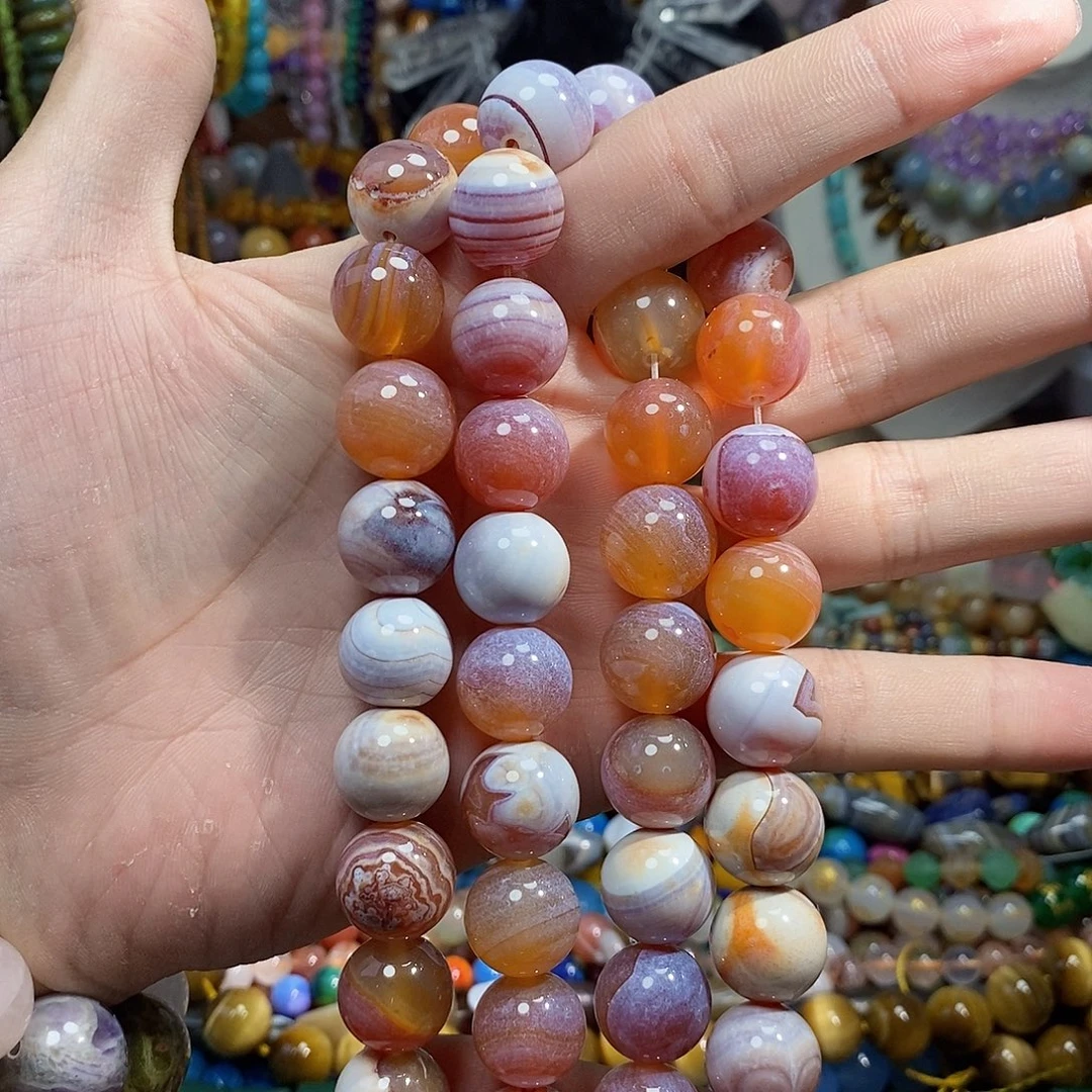 石英质玉未镶嵌，奶皮玛瑙16mm，