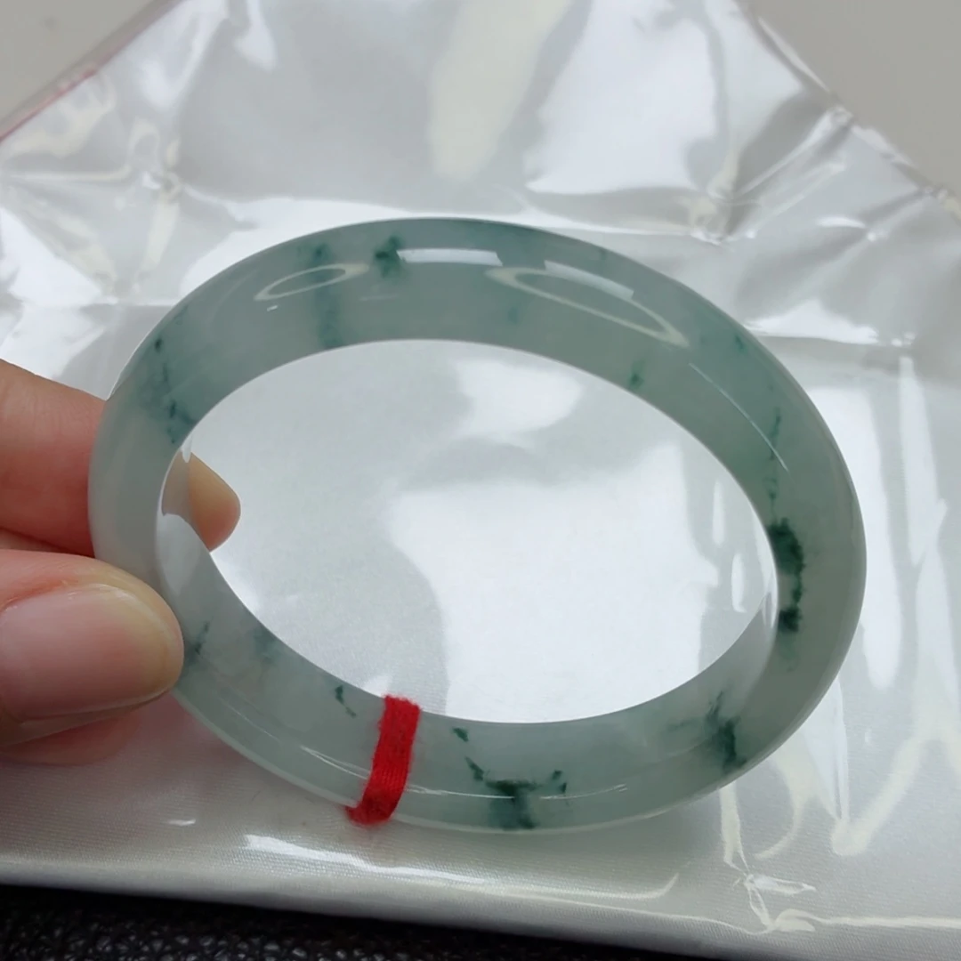 翡翠未镶嵌手镯老坑55贵妃冰飘花起光021