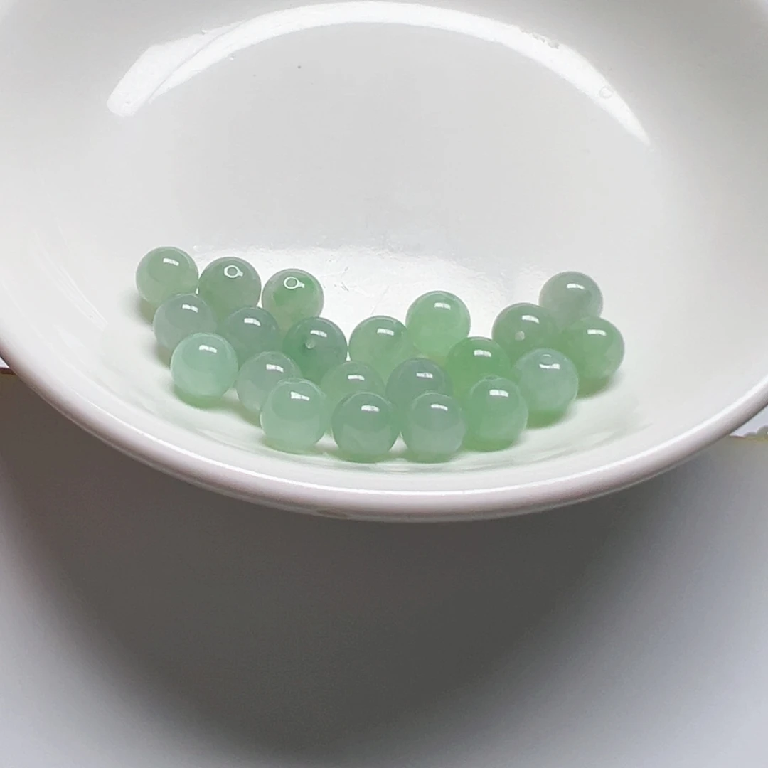 散珠翡翠S***i纯天然缅甸翡翠A货卡7，20颗