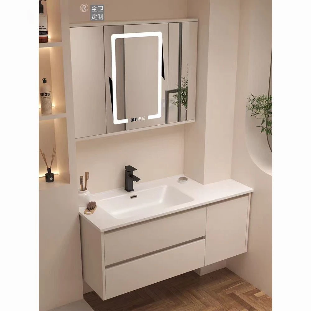 2025新款切角一体盆隐藏折叠式浴室柜组合洗手洗脸盆洗漱台卫生间