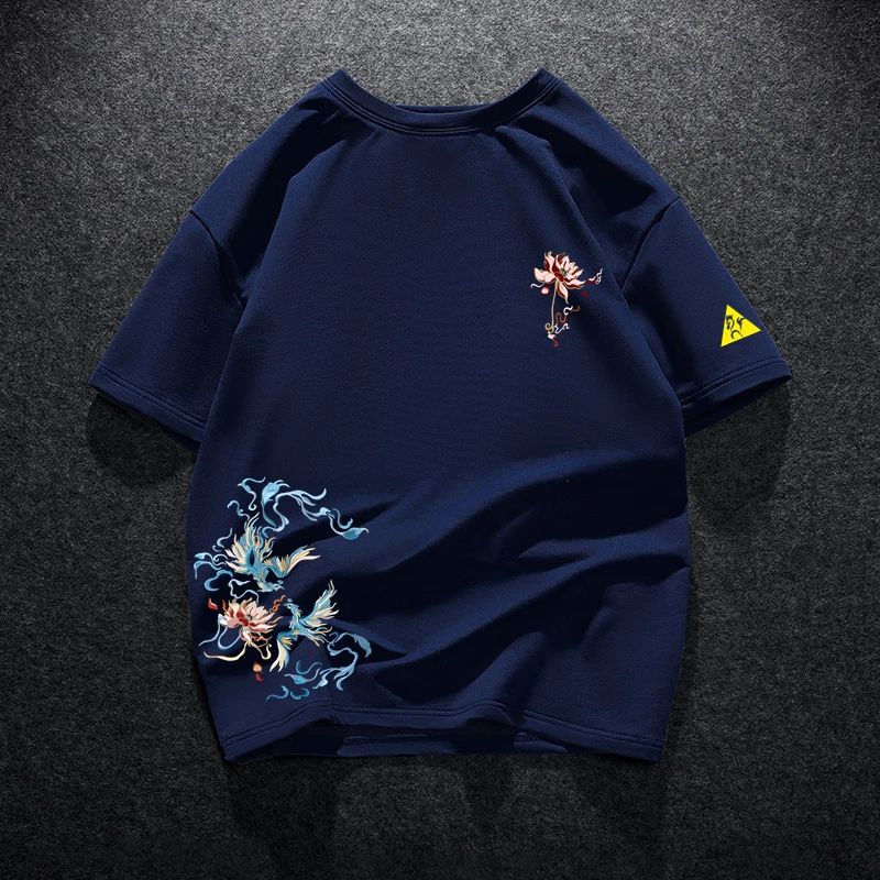 法莱尔公鸡男士纯棉短袖t恤新款夏季半袖印花ins潮流圆领体恤宽松