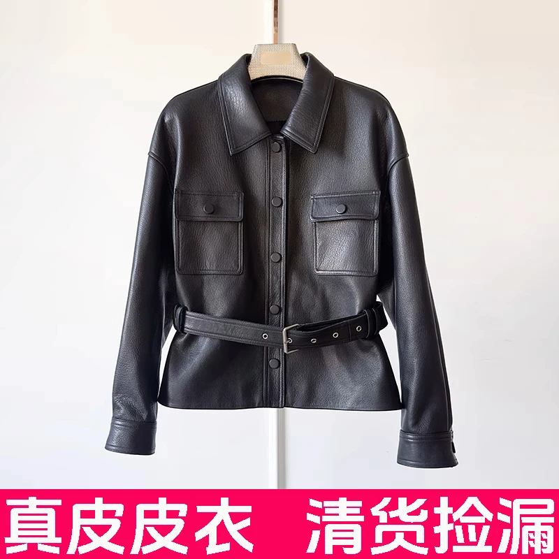 宋佳同款真皮皮衣女短款韩版宽松皮夹克机车服外套2025秋装新款潮