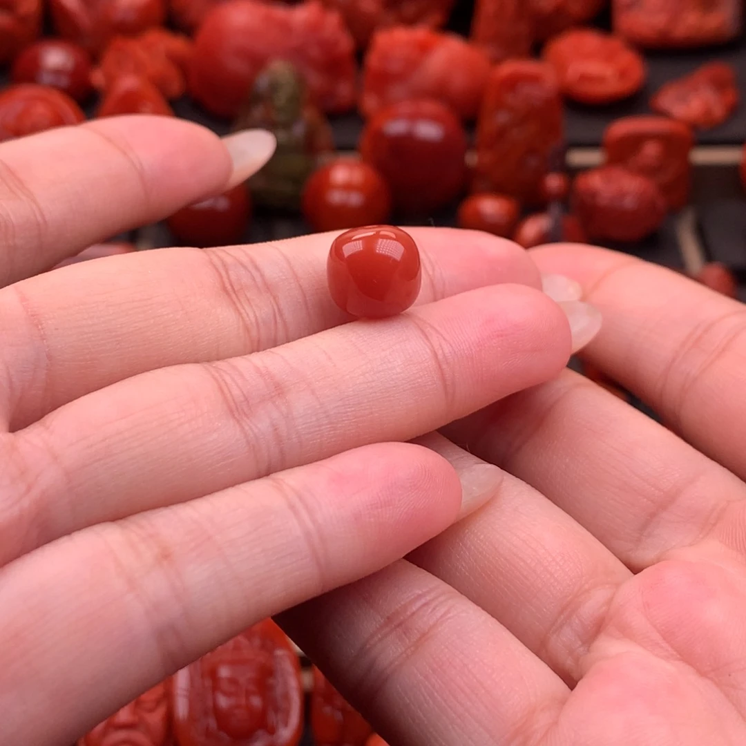 南红玛瑙南红川料原矿老型单珠10.4mm未镶嵌