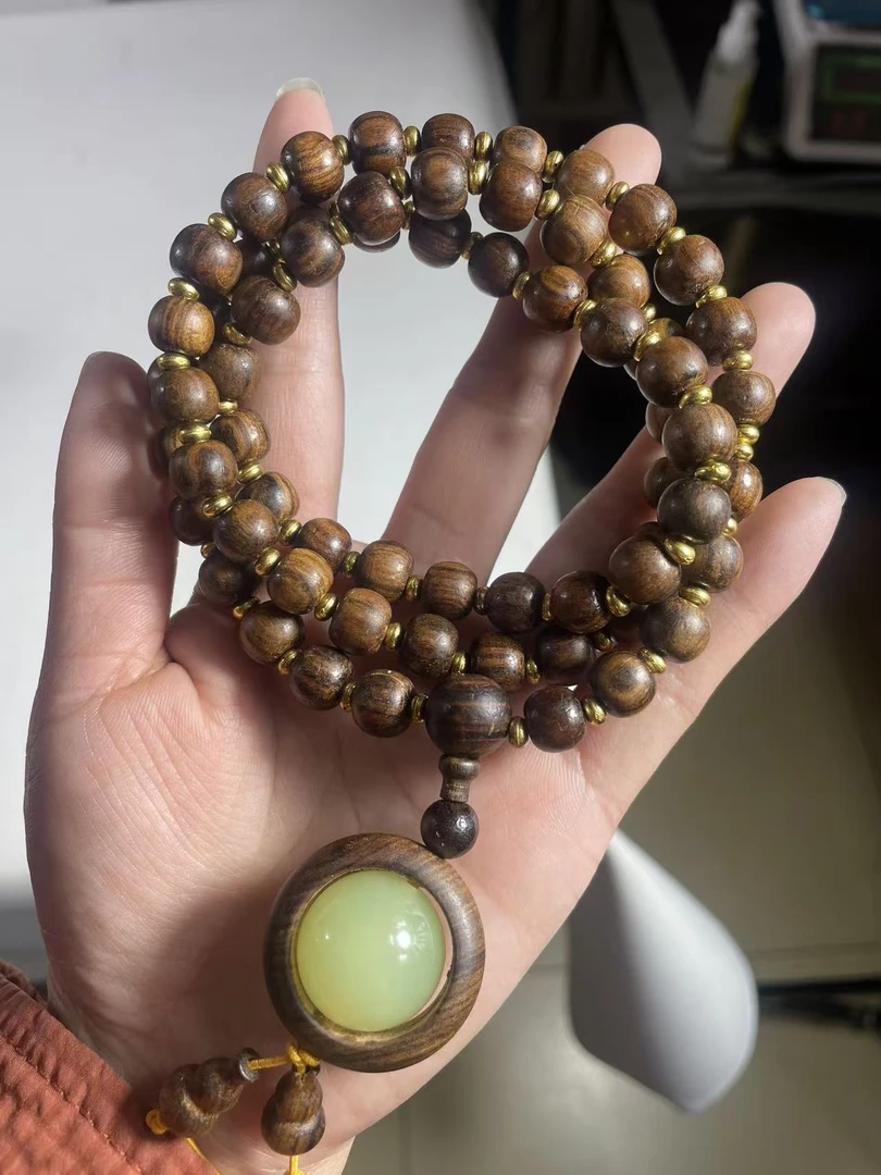 花梨木0.8尺寸 文玩手串 收藏级别 精心穿配 男女适用款 夜明珠