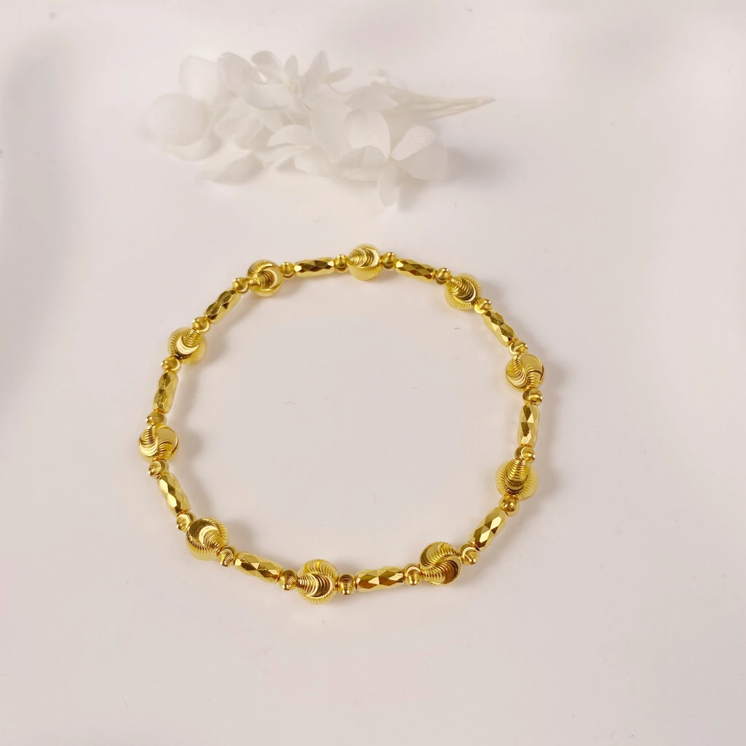 【贞爱福】黄金足金爆闪猫眼金管手链手串时尚百搭精工送礼首选