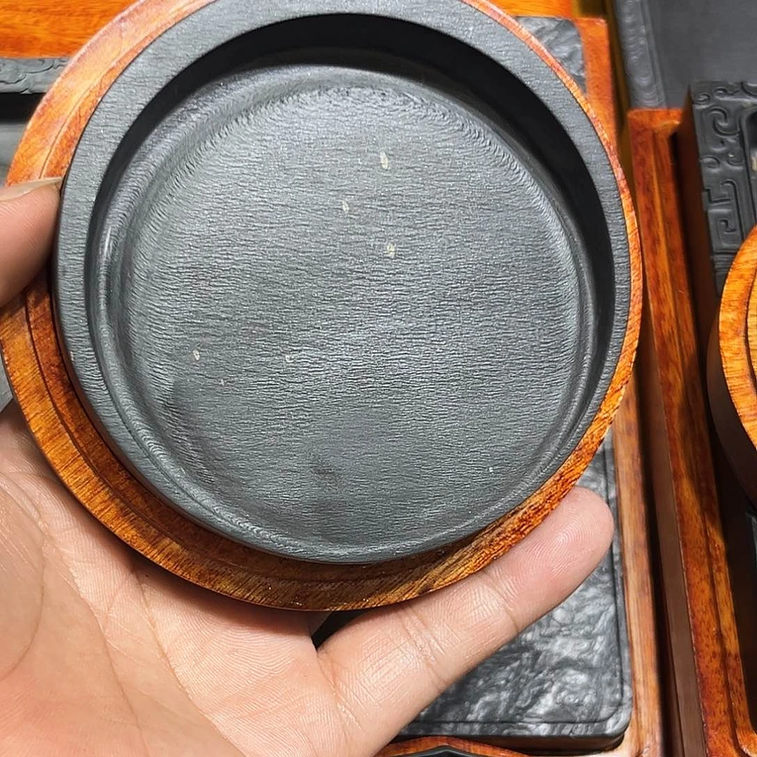 歙砚老坑龙尾砚水波罗纹