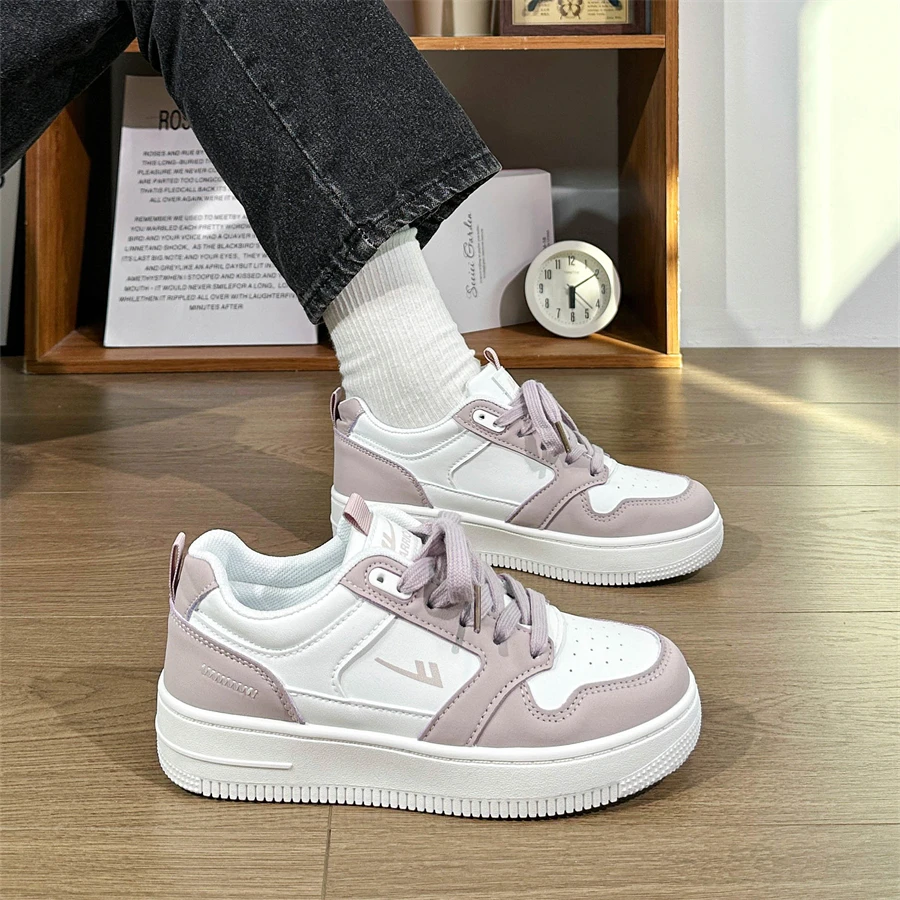 Warrior/回力紫色爆款厚底休闲鞋子新款百搭休闲板鞋学生小白鞋女