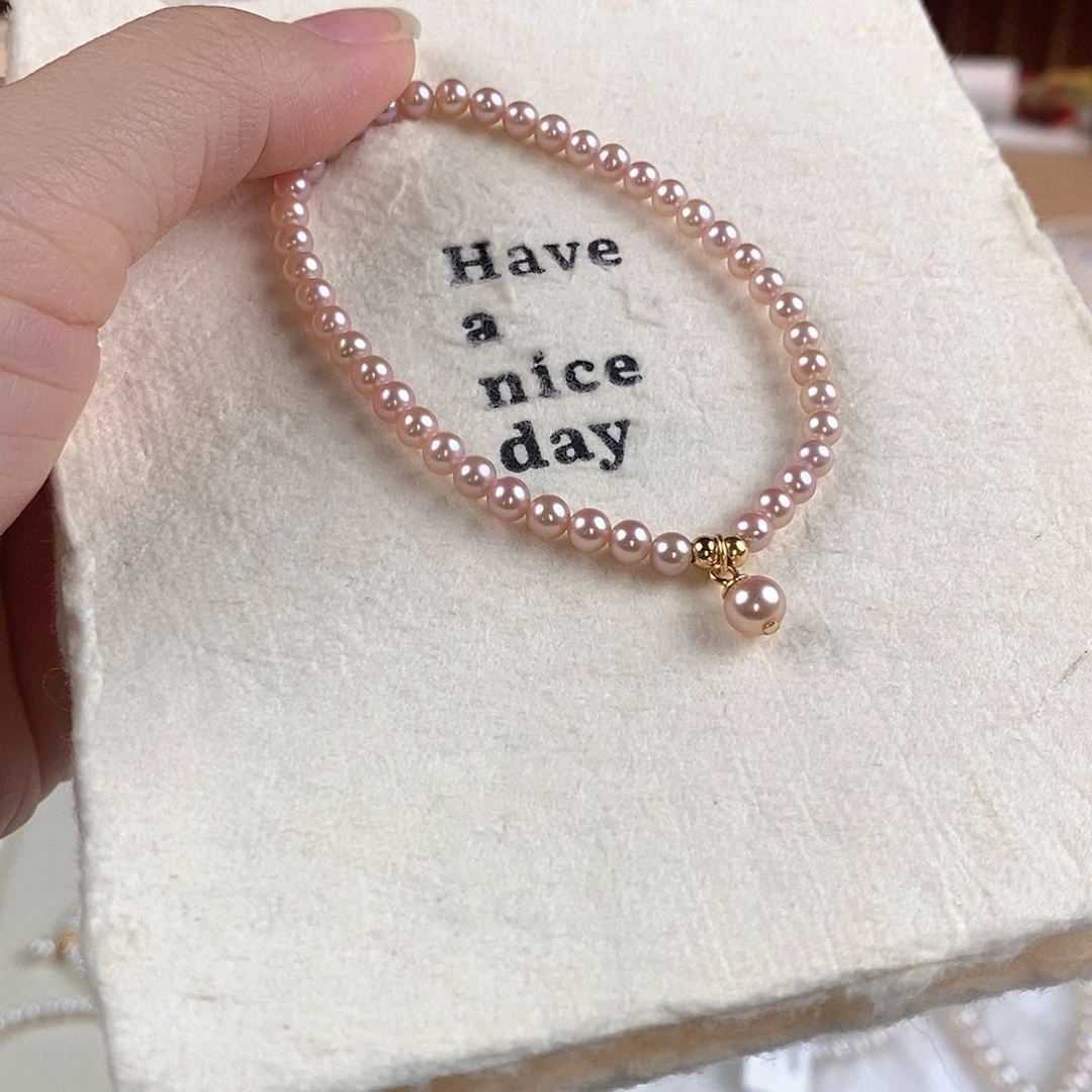 淡水珍珠银S925镶嵌手绳