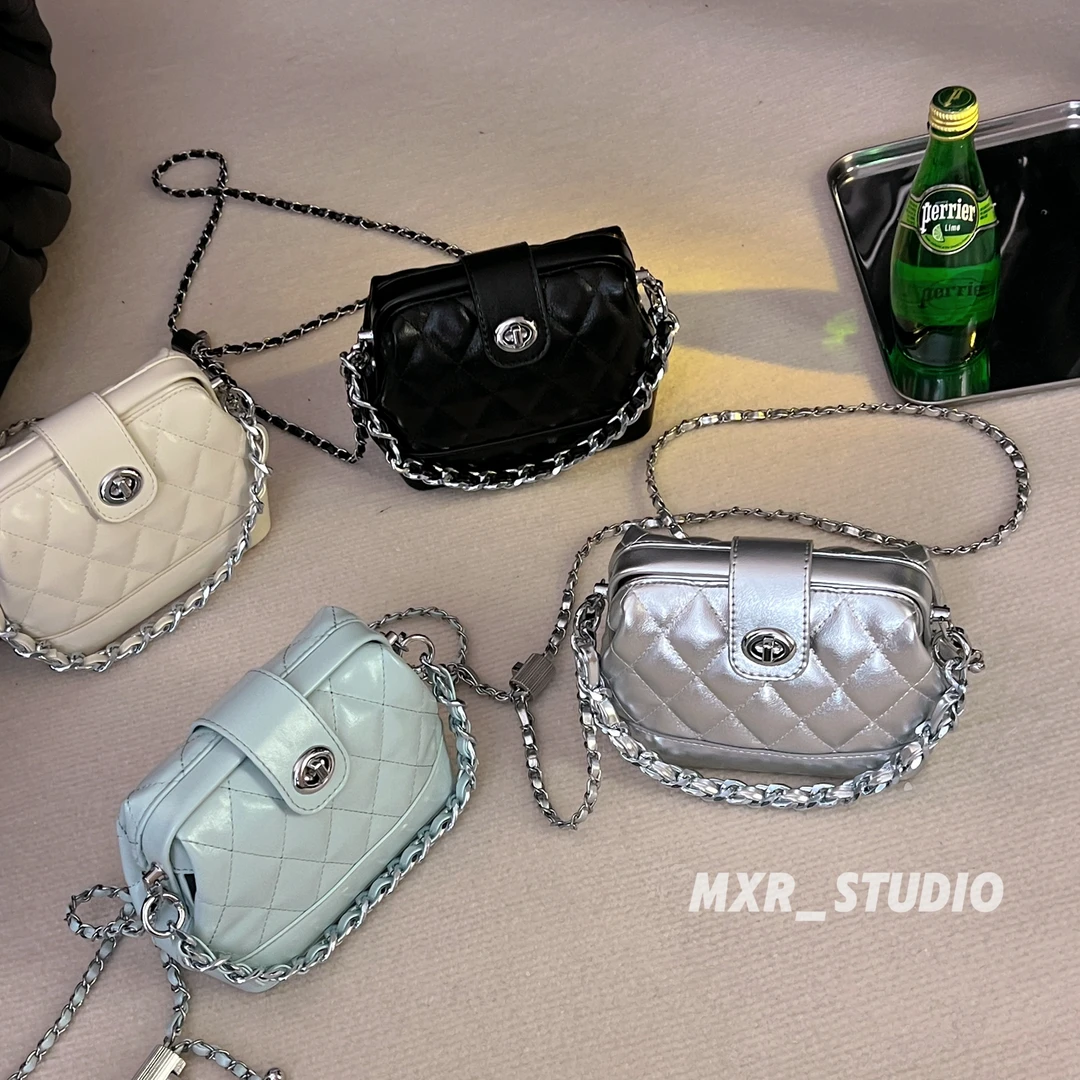 【洛杉矶之旅】小众菱格绣线贝壳包2025新款时尚百搭单肩包斜挎小包