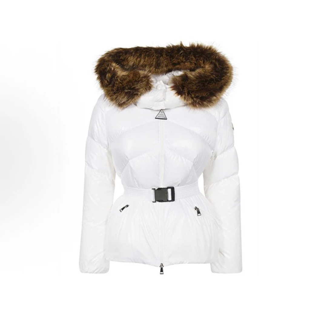 未使用 MONCLER CZF2014/连帽收腰羽绒服/尺码4码