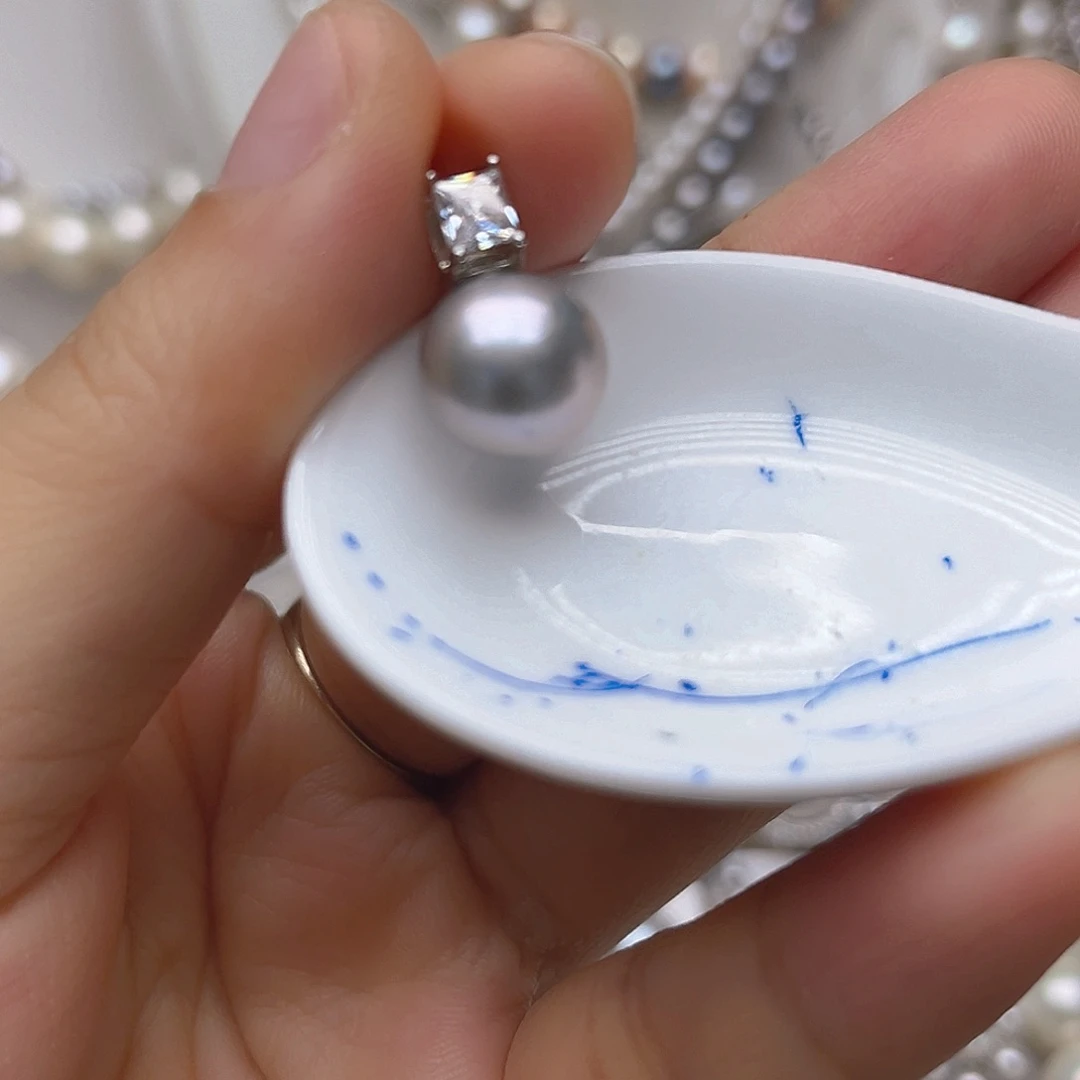 淡水珍珠吊坠银S925镶嵌