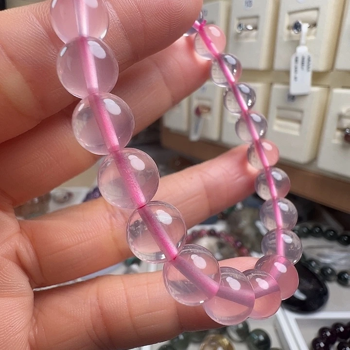 芙蓉石未镶嵌手链天然冰粉晶