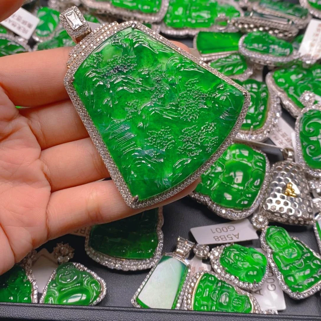 翡翠颈饰银S925镶嵌8888888888