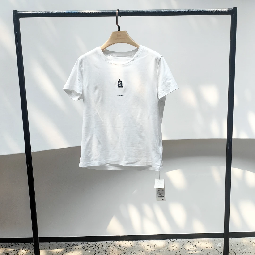 牙刷绣新疆长绒棉百搭舒适圆领T恤WGTX22A-01