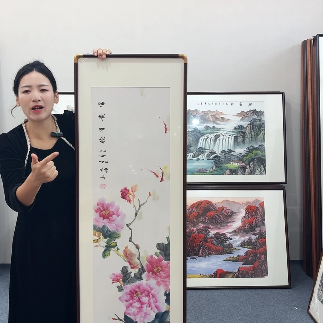 国画手绘作品160-45尺寸