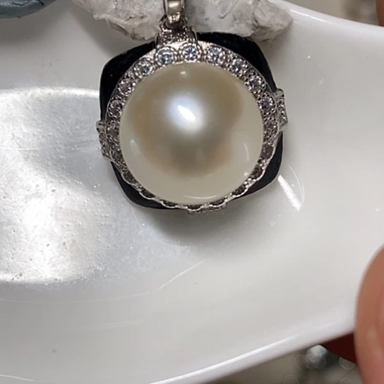 海水珍珠银S925镶嵌颈饰13